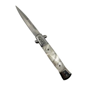9' Automatic Out-The-Side Knife (Color: White Marble)